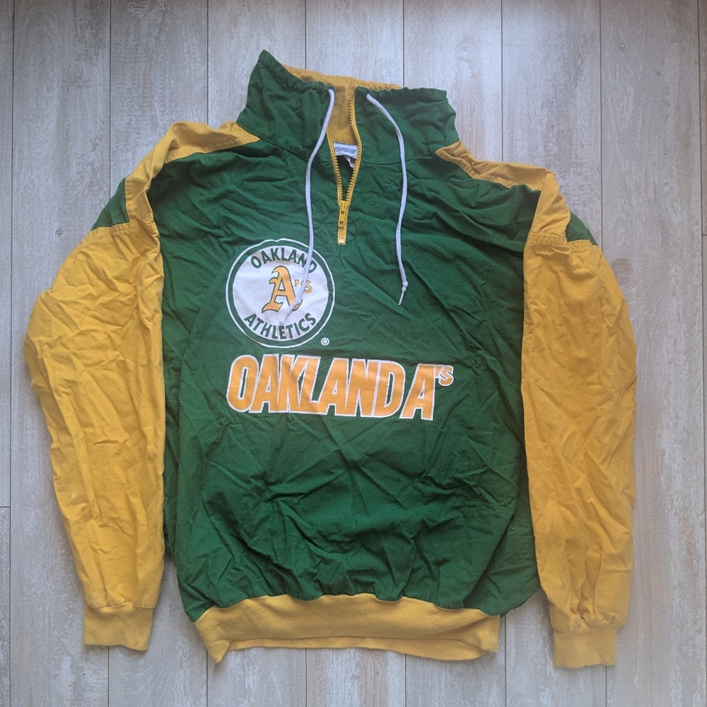 Vintage Oakland A's Half Zip Sweater
